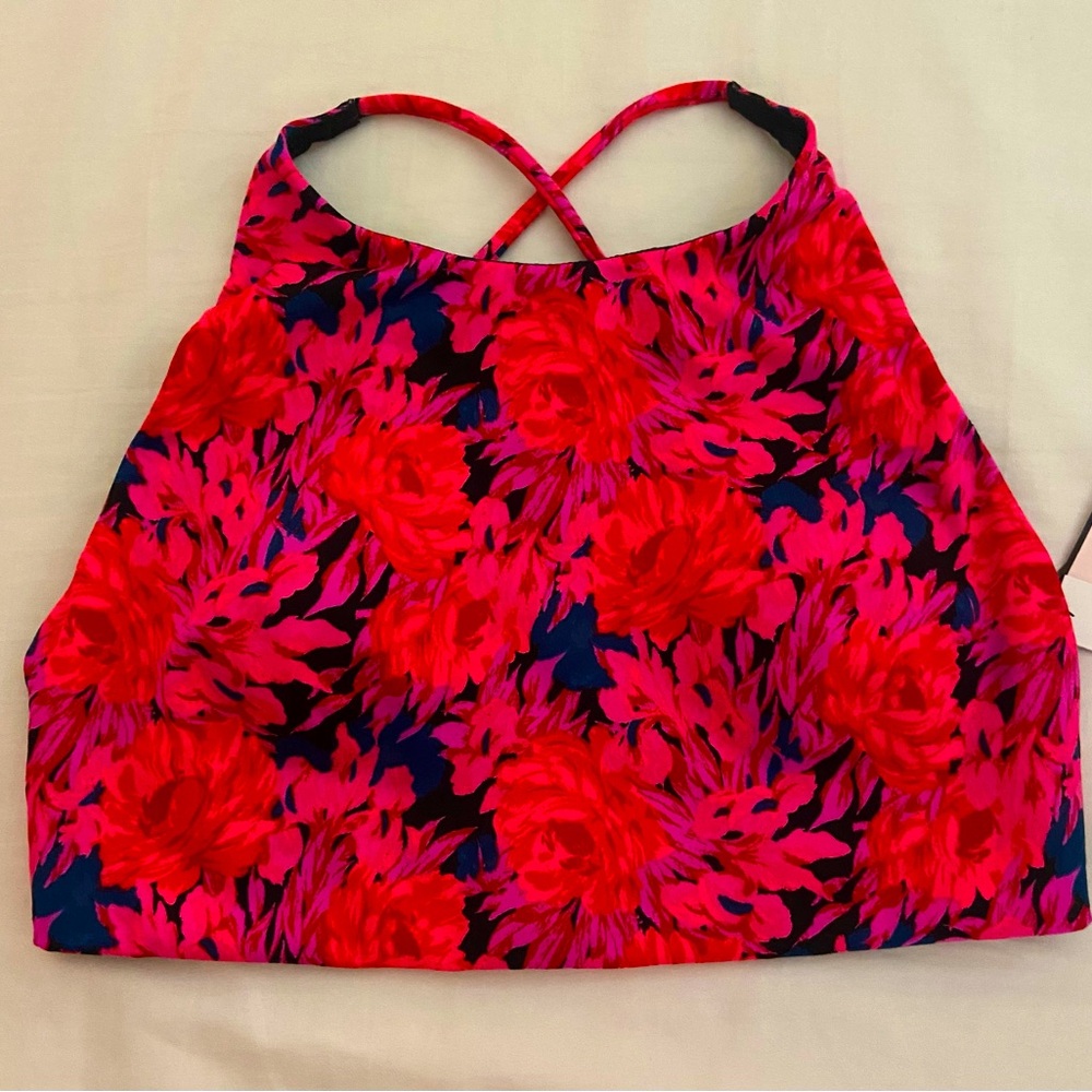 Floral Crop Top with Cross Back